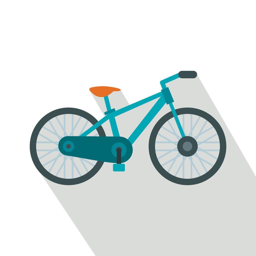 icono de bicicleta, estilo plano vector