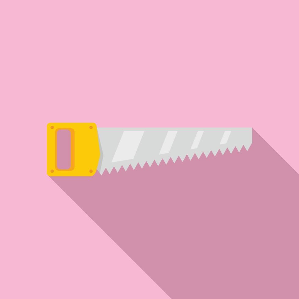 Hand saw icon, flat style vector