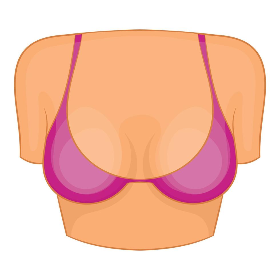 Woman breast icon, cartoon style vector