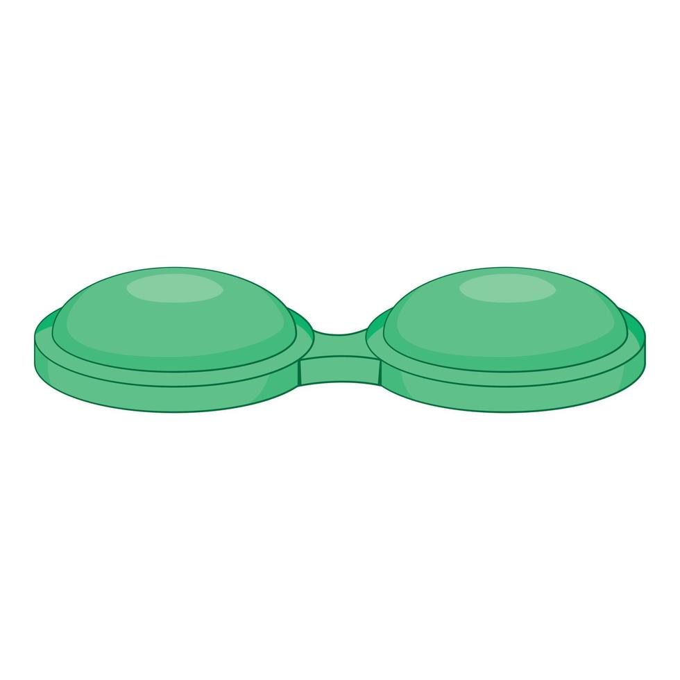 Contact lenses container icon, cartoon style vector