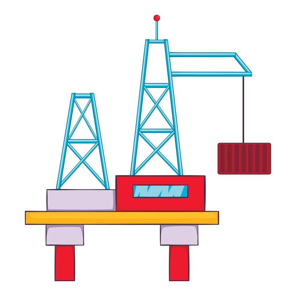 icono de grúa de construcción, estilo plano vector