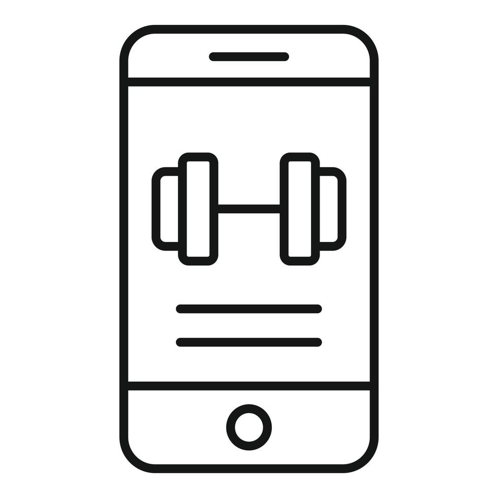 icono de aplicación de teléfono de entrenamiento en casa, estilo de contorno vector