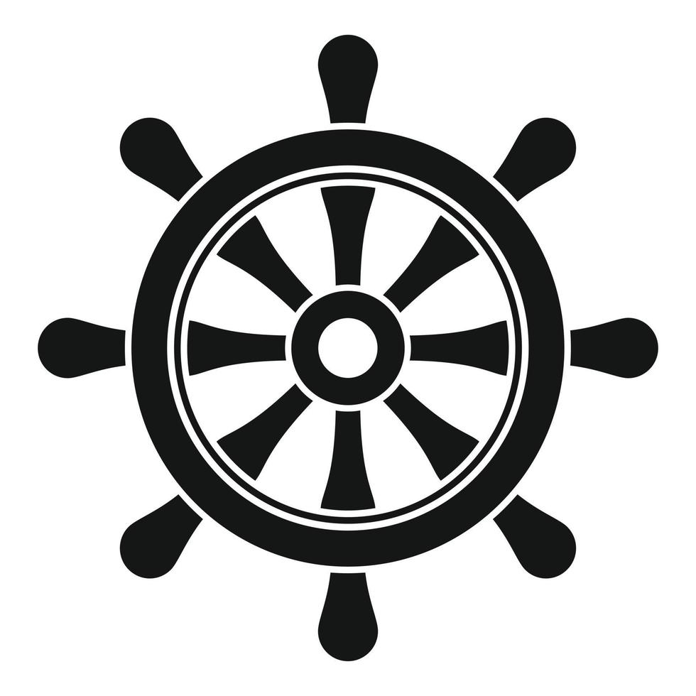 Nautical ship wheel icon, simple style vector