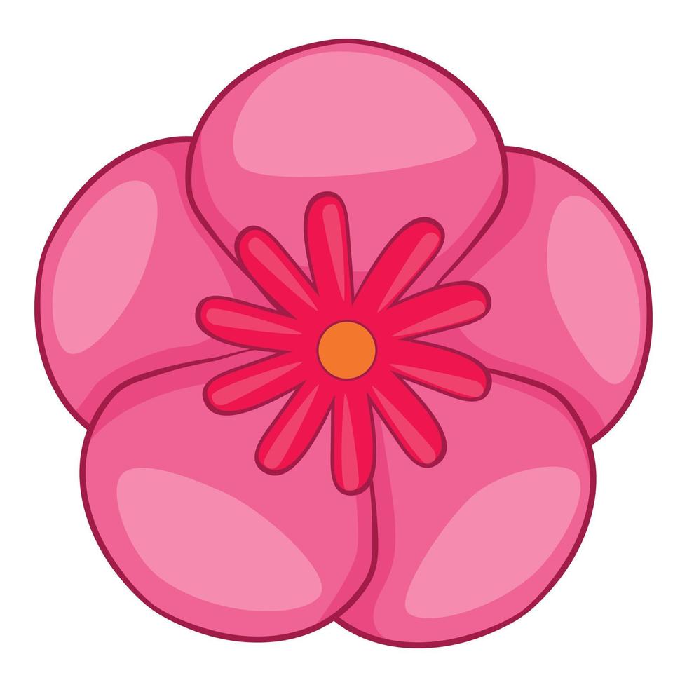 Rose of Sharon korean flower icon, cartoon style vector