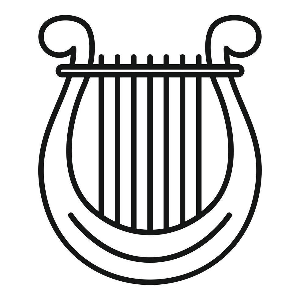 icono del festival de arpa, estilo de esquema vector