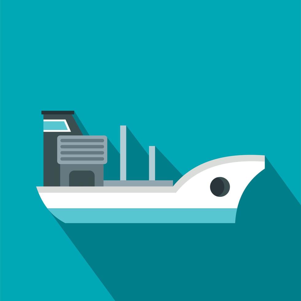 Marine ship icon, flat style vector