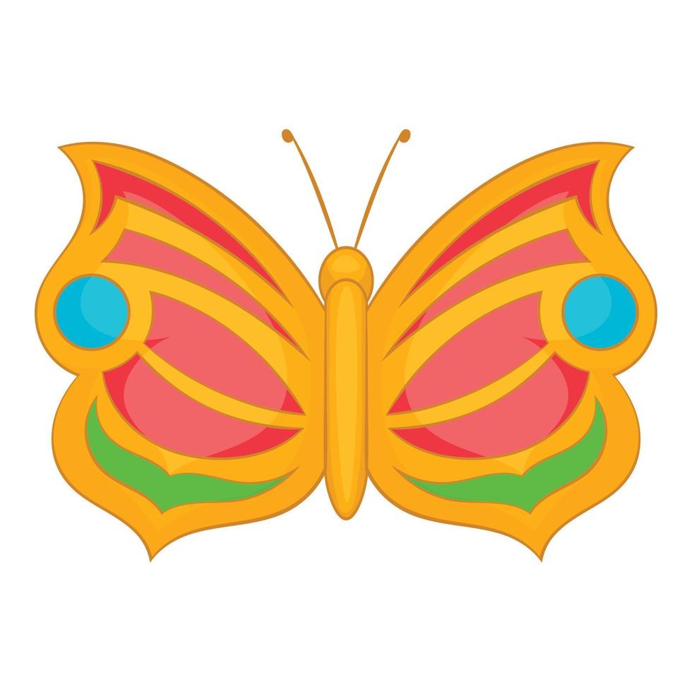 mariposa con círculo en el icono de las alas, estilo de dibujos animados vector