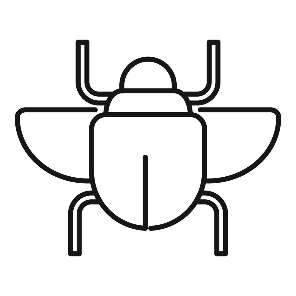 Gold scarab beetle icon, outline style vector