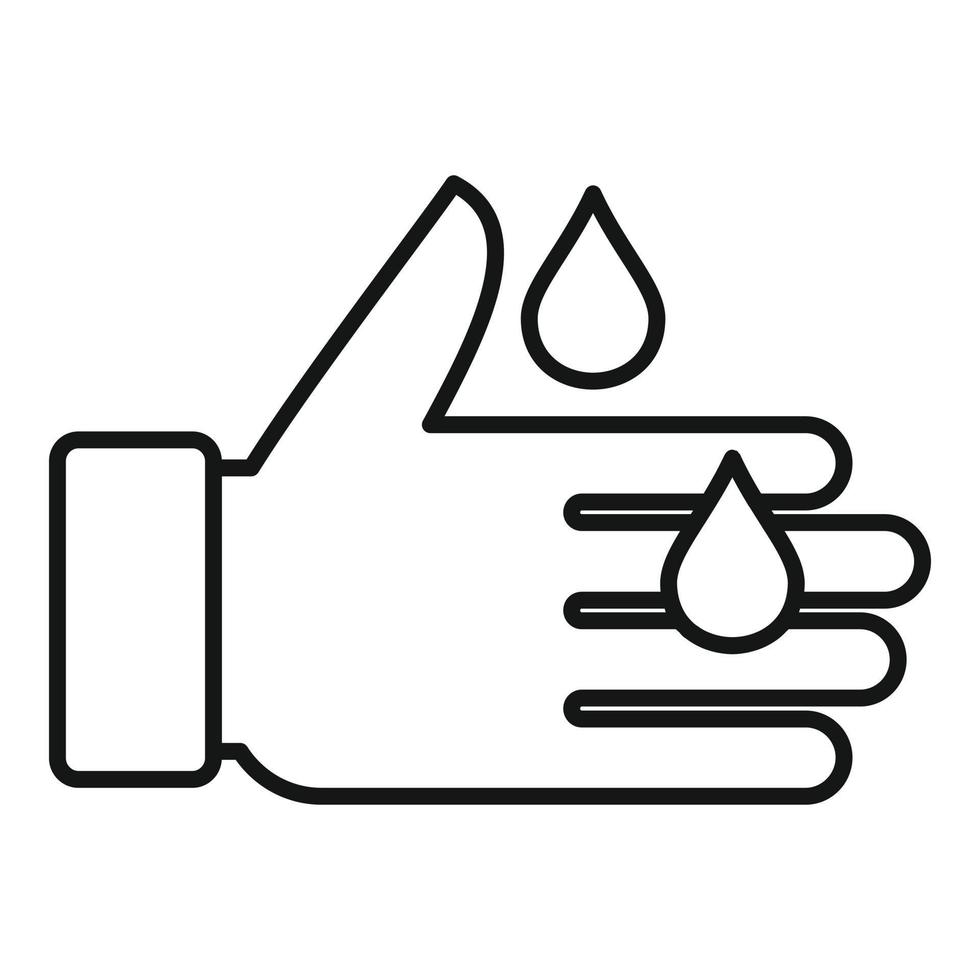 icono de lavado a mano, estilo de esquema vector