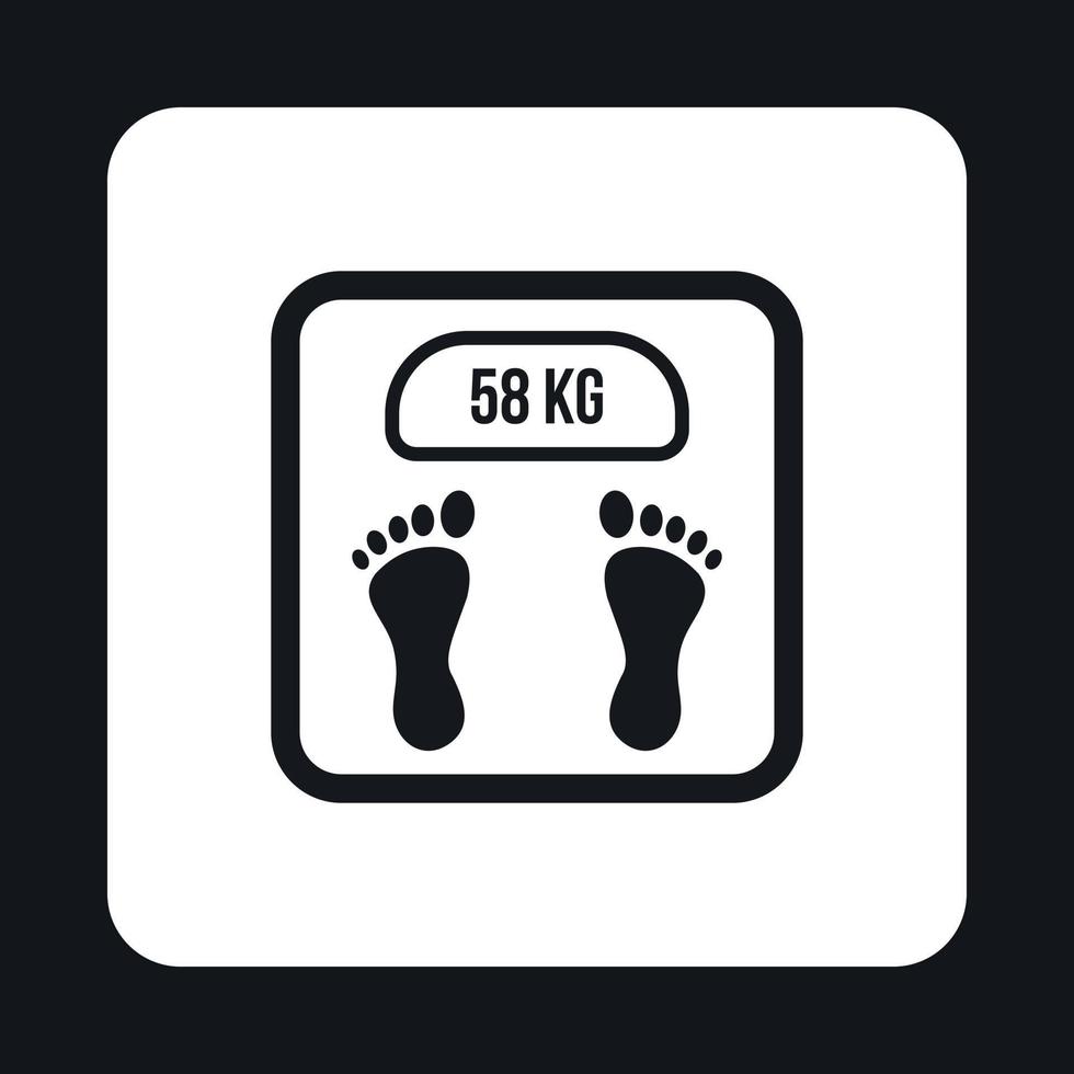 Black floor scales icon, simple style vector