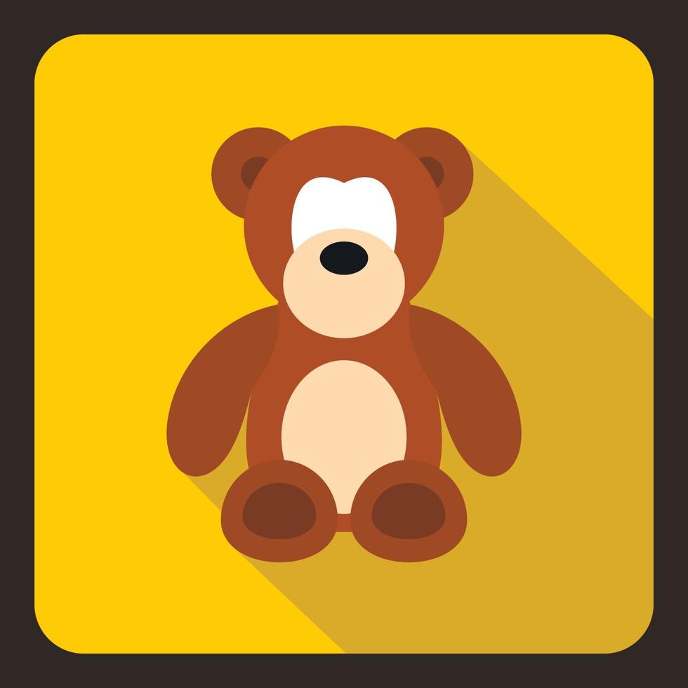 Teddy bear icon, flat style vector