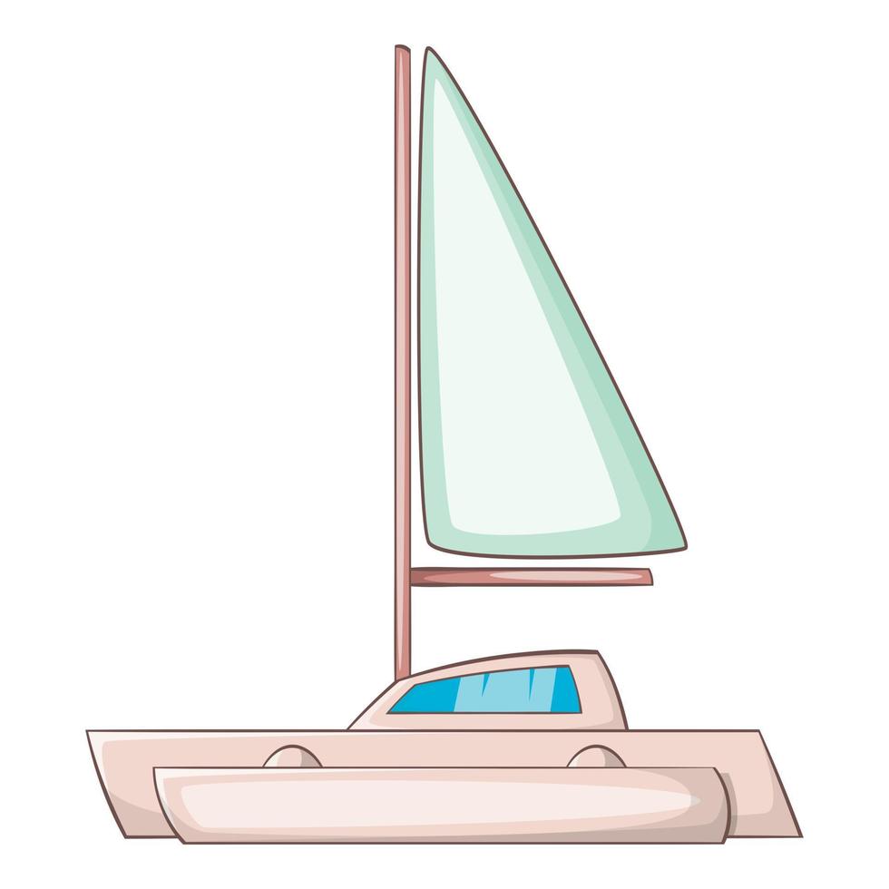 Small boat icon, cartoon style vector