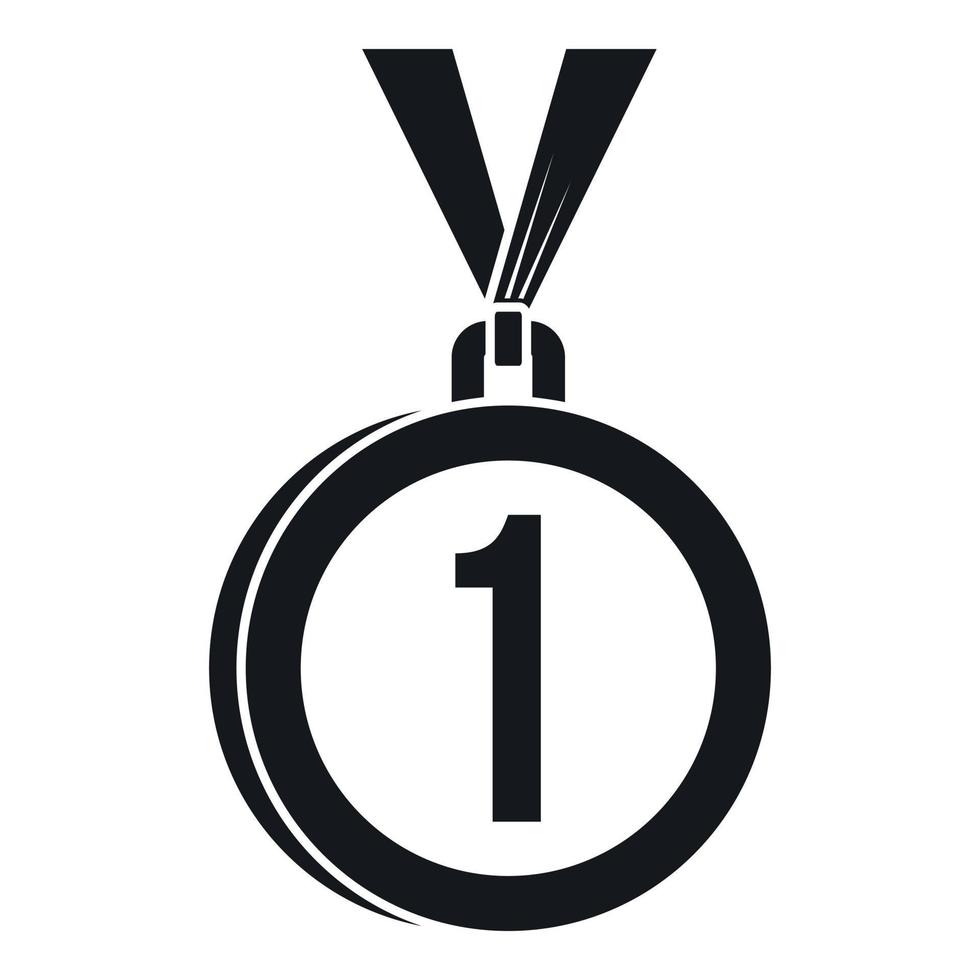 Medal for first place icon, simple style vector
