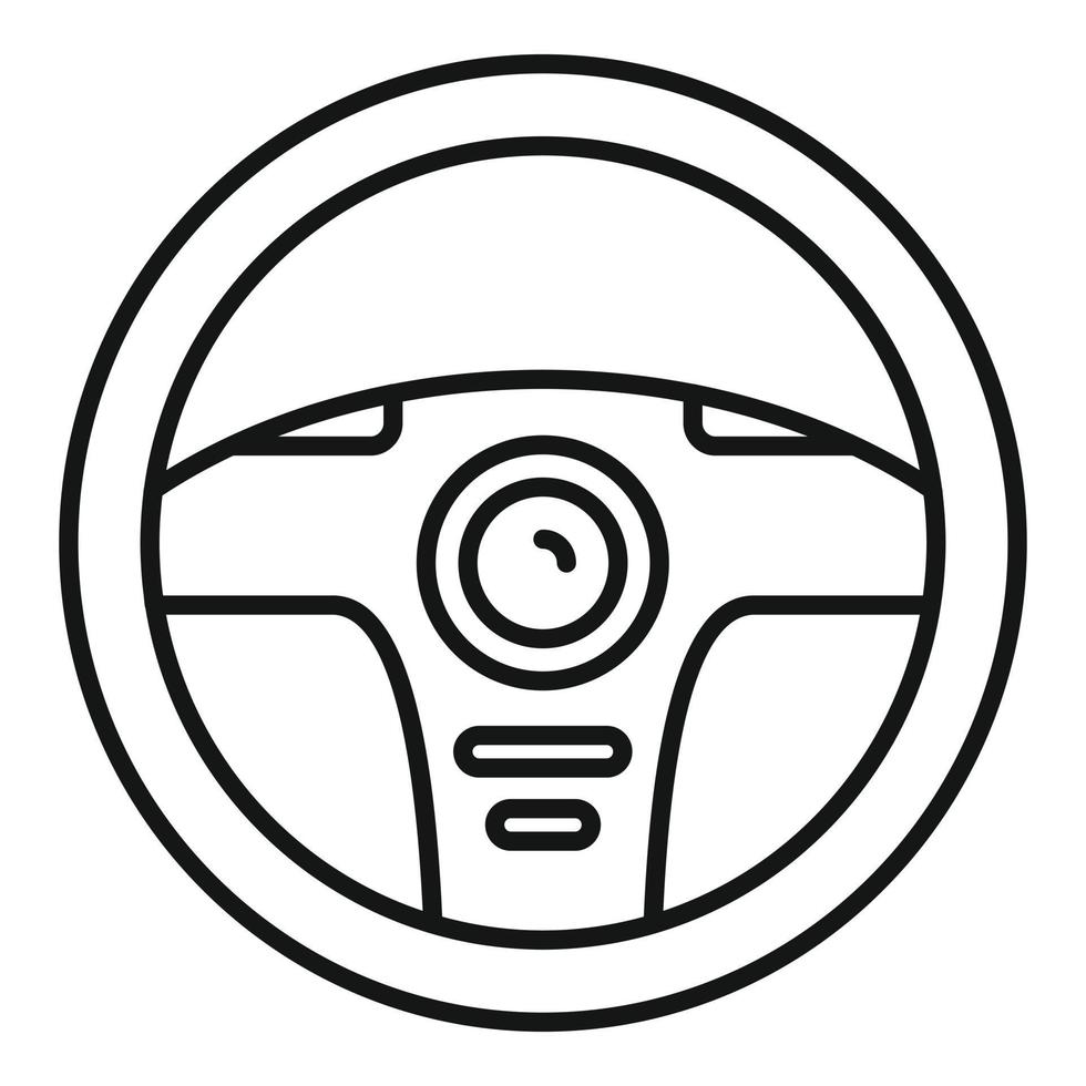 Car steering wheel icon, outline style vector