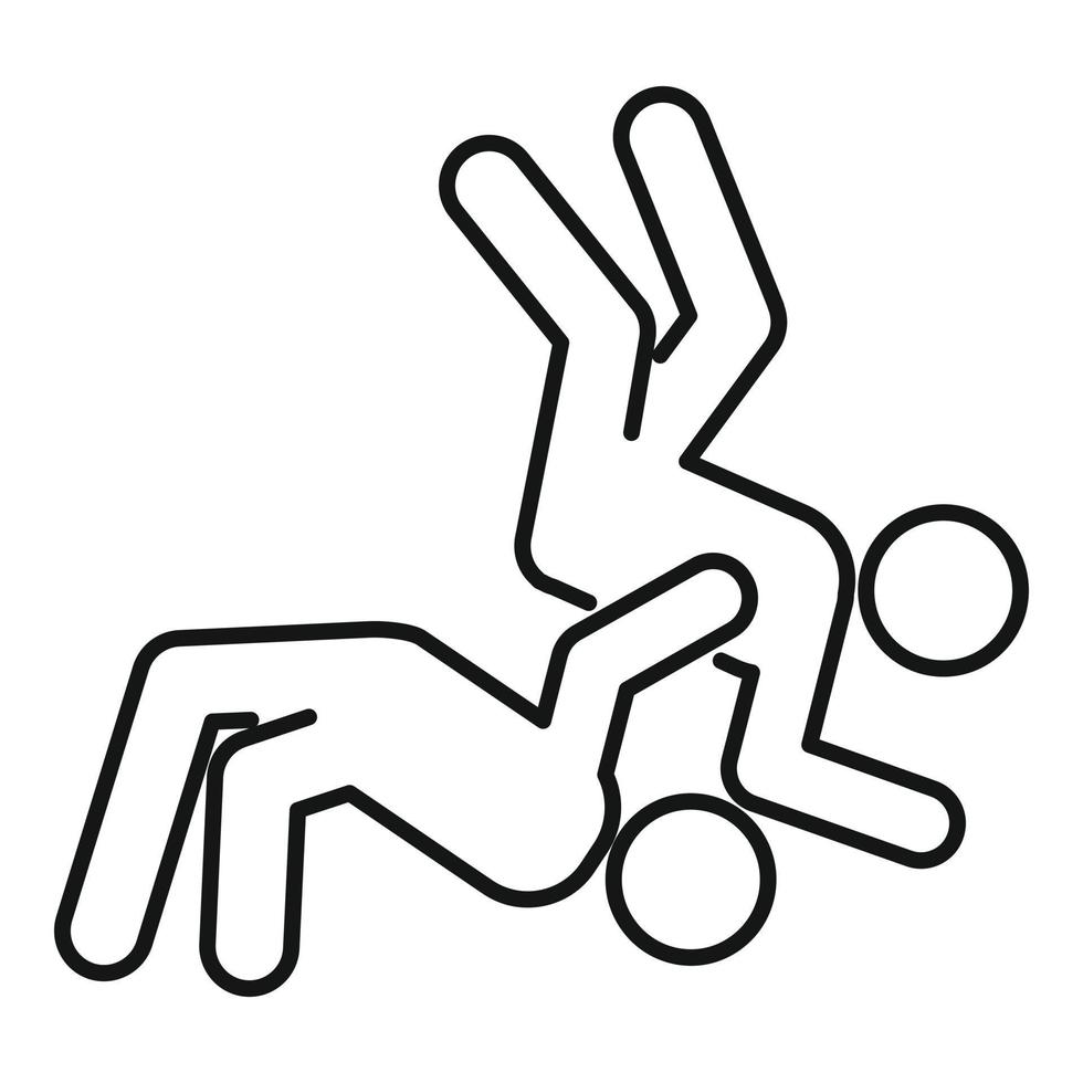 Greco-roman wrestling action icon, outline style vector