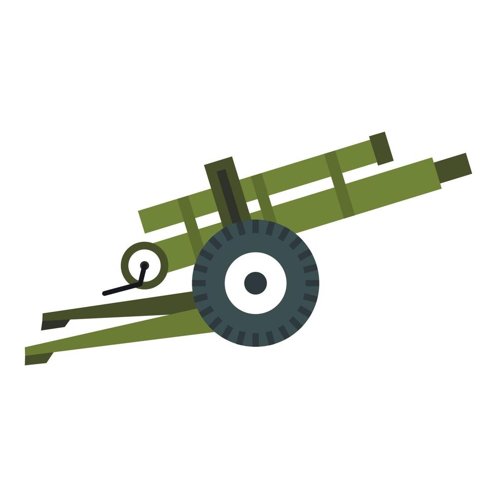 Artillery gun icon, flat style vector