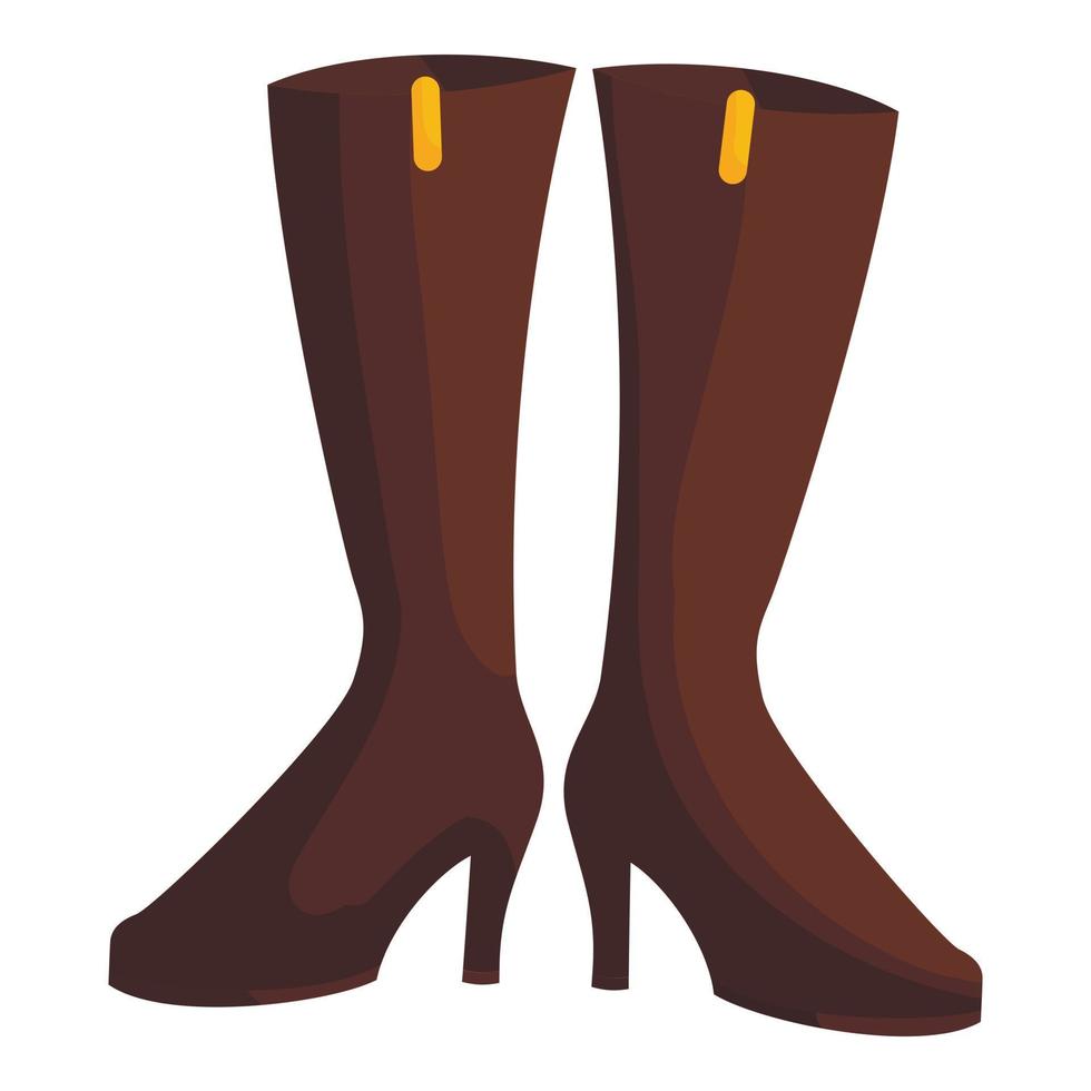 Woman boots icon, cartoon style vector