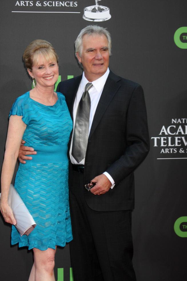John McCook and wife Laurette arriving at the Daytime Emmy Awards at the Orpheum Theater in Los Angeles, CA on August 30, 2009 photo