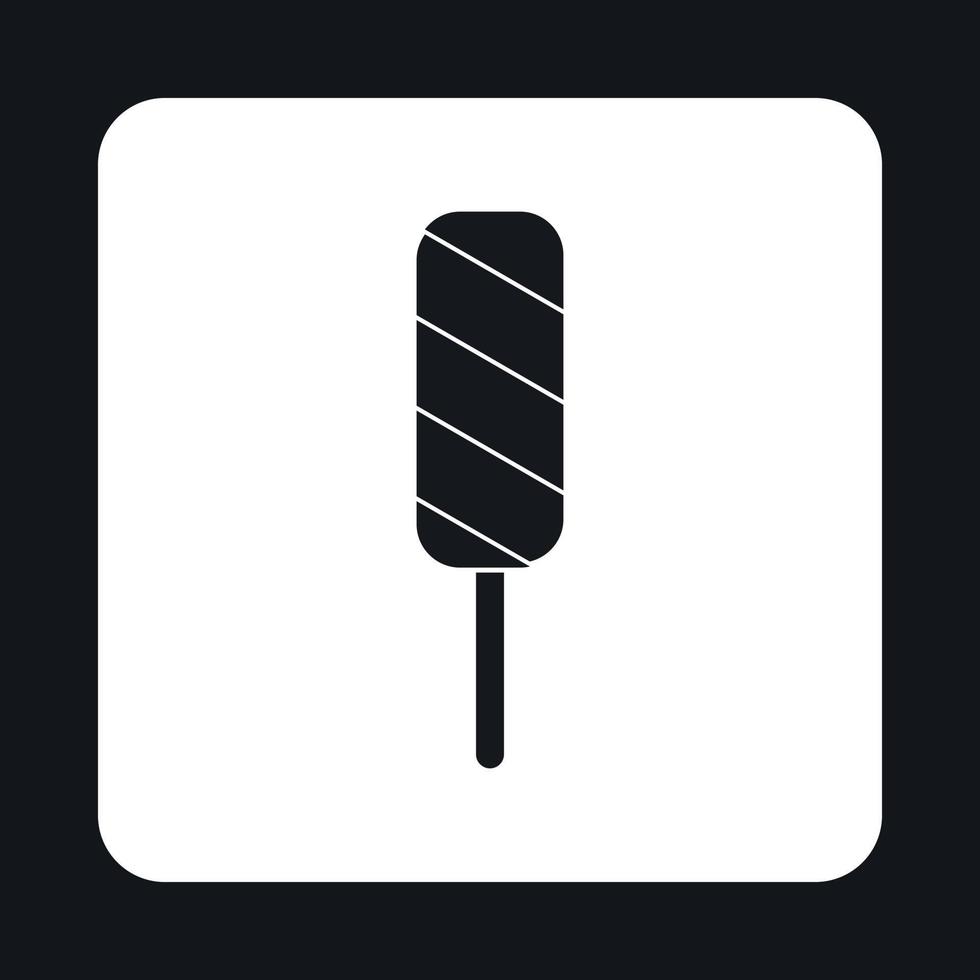 Chocolate ice cream popsicle icon, simple style vector