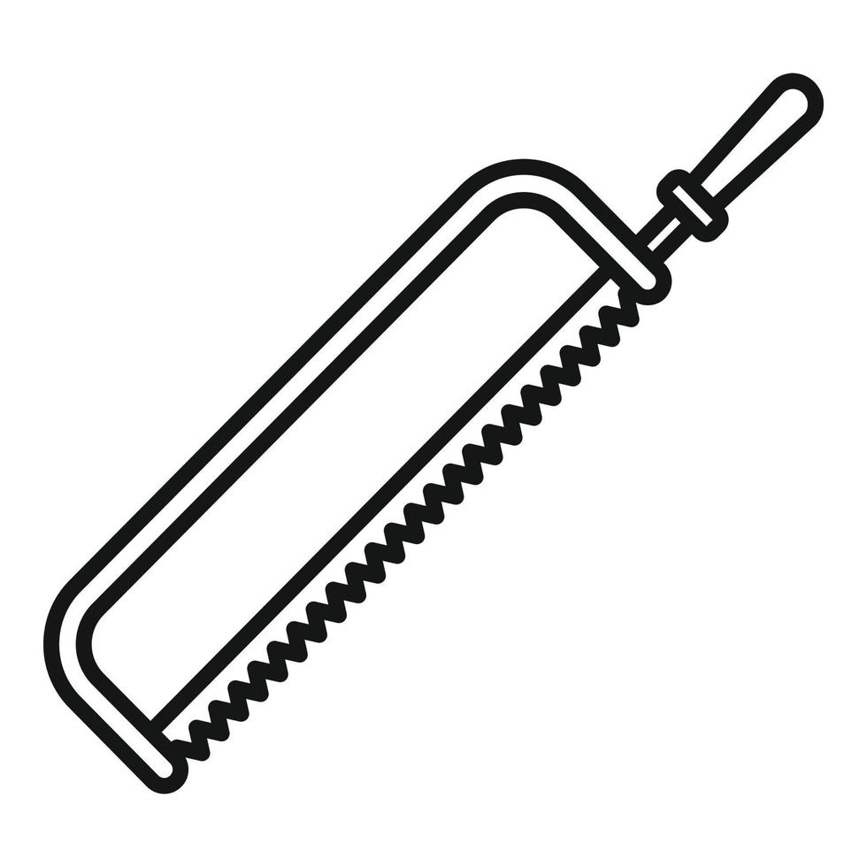 Hacksaw icon, outline style vector