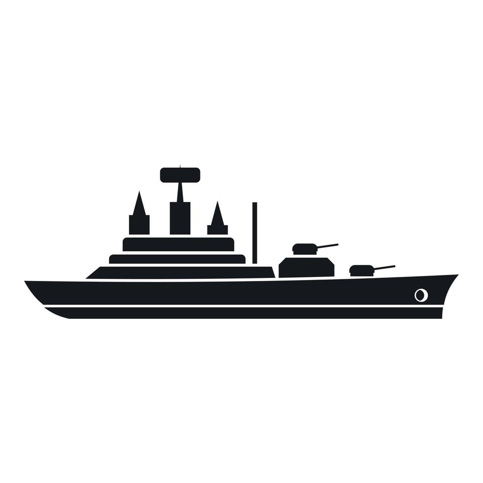 Warship icon, simple style vector