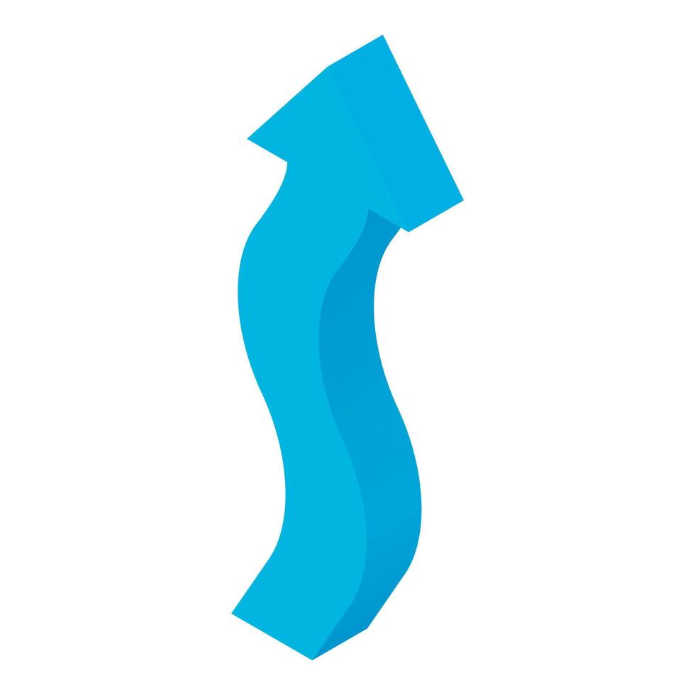 Curve arrow icon, cartoon style vector