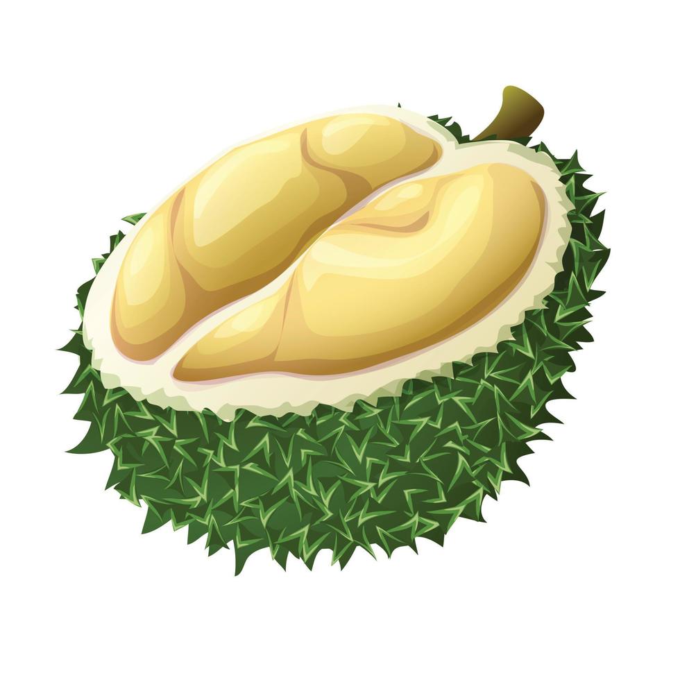 icono de rey durian, estilo de dibujos animados vector