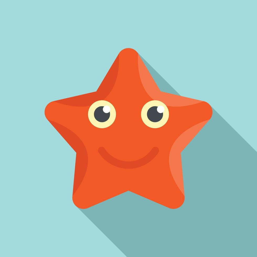 Sea star toy icon, flat style vector