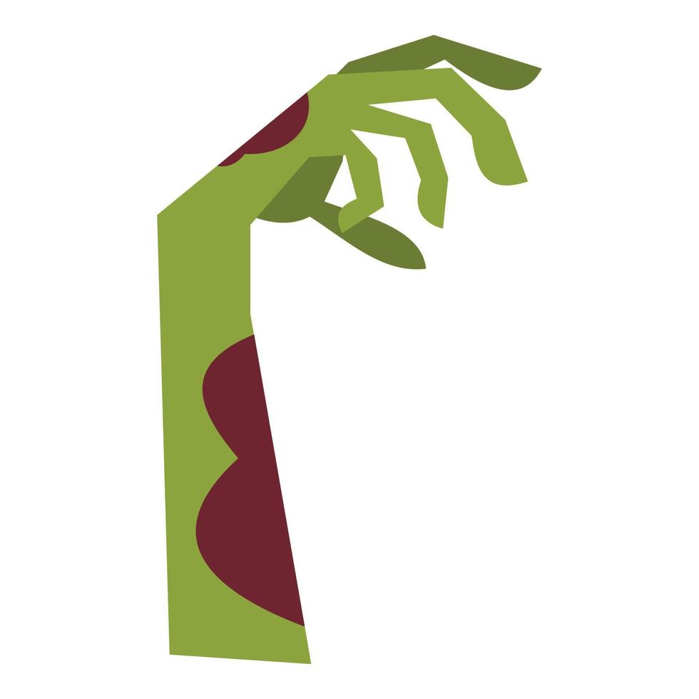 icono de mano zombie, estilo plano vector