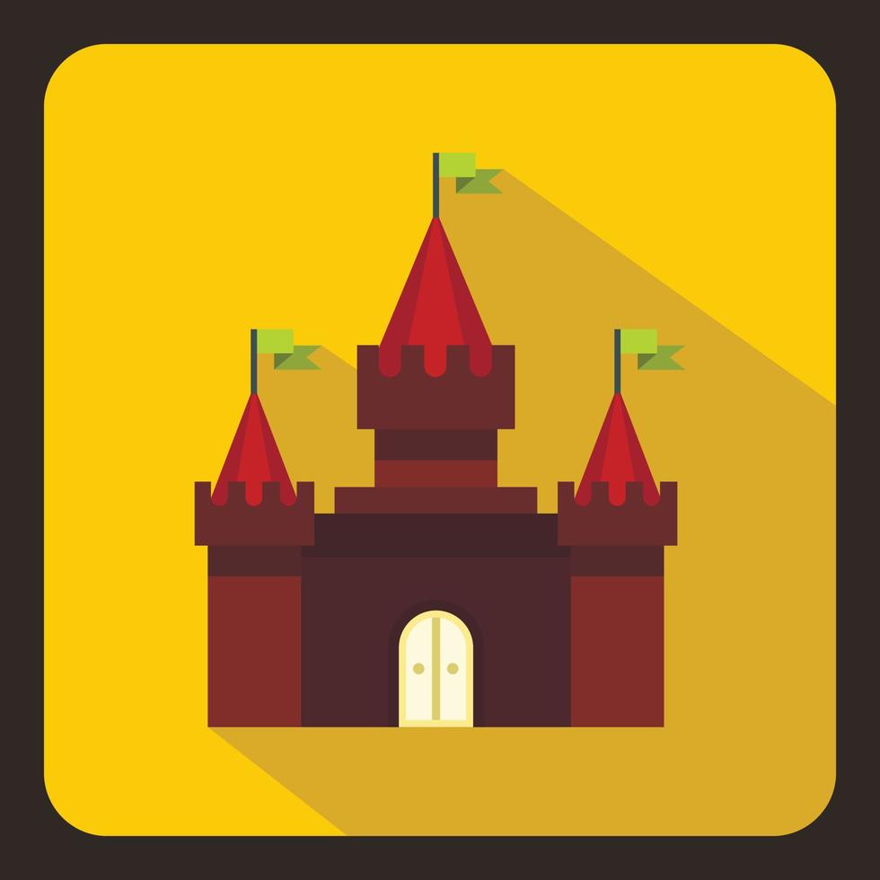 icono de castillo en estilo plano vector