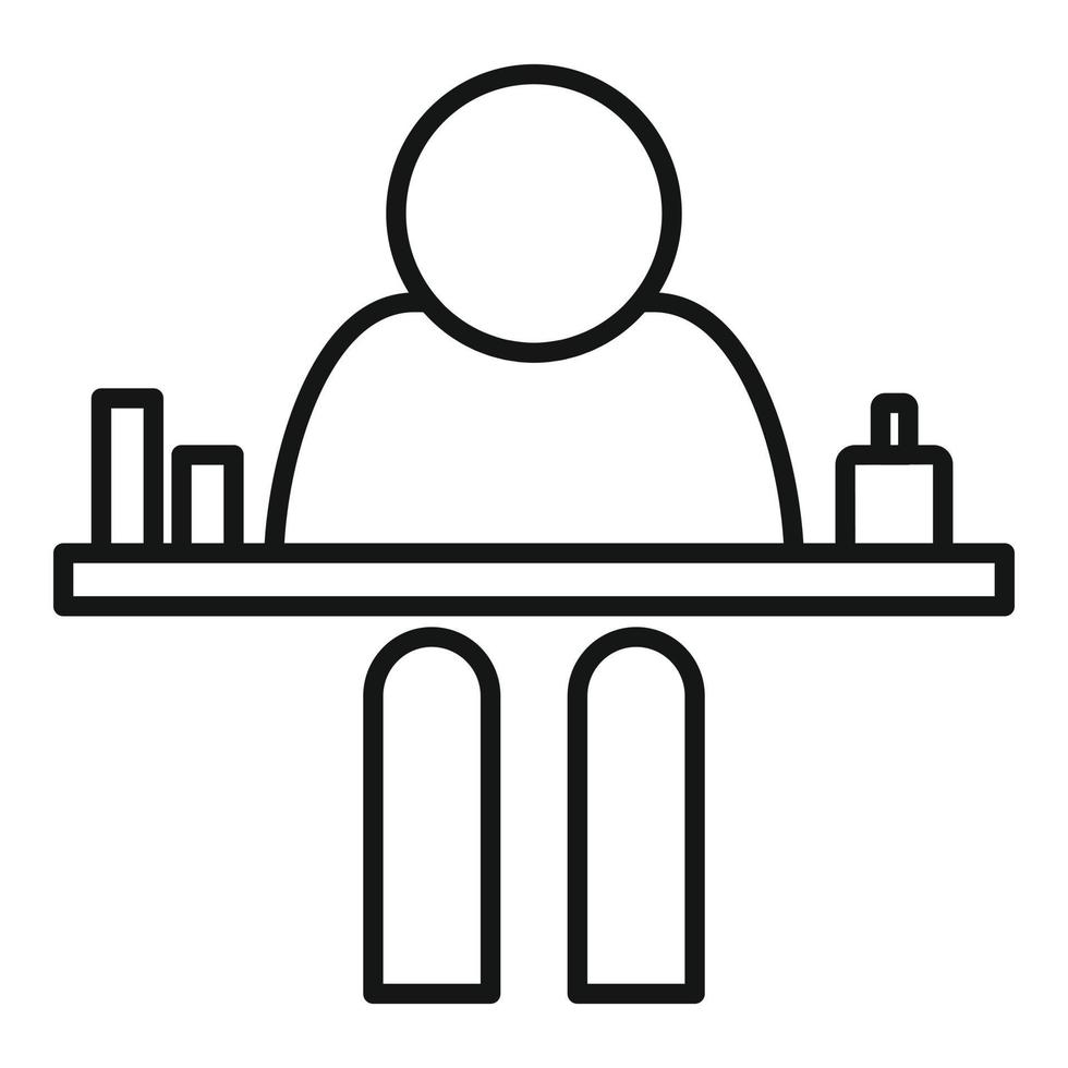 Table space organization icon, outline style vector