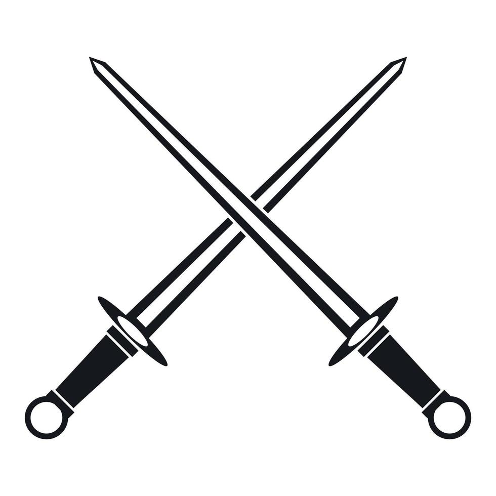 Swords icon in simple style vector