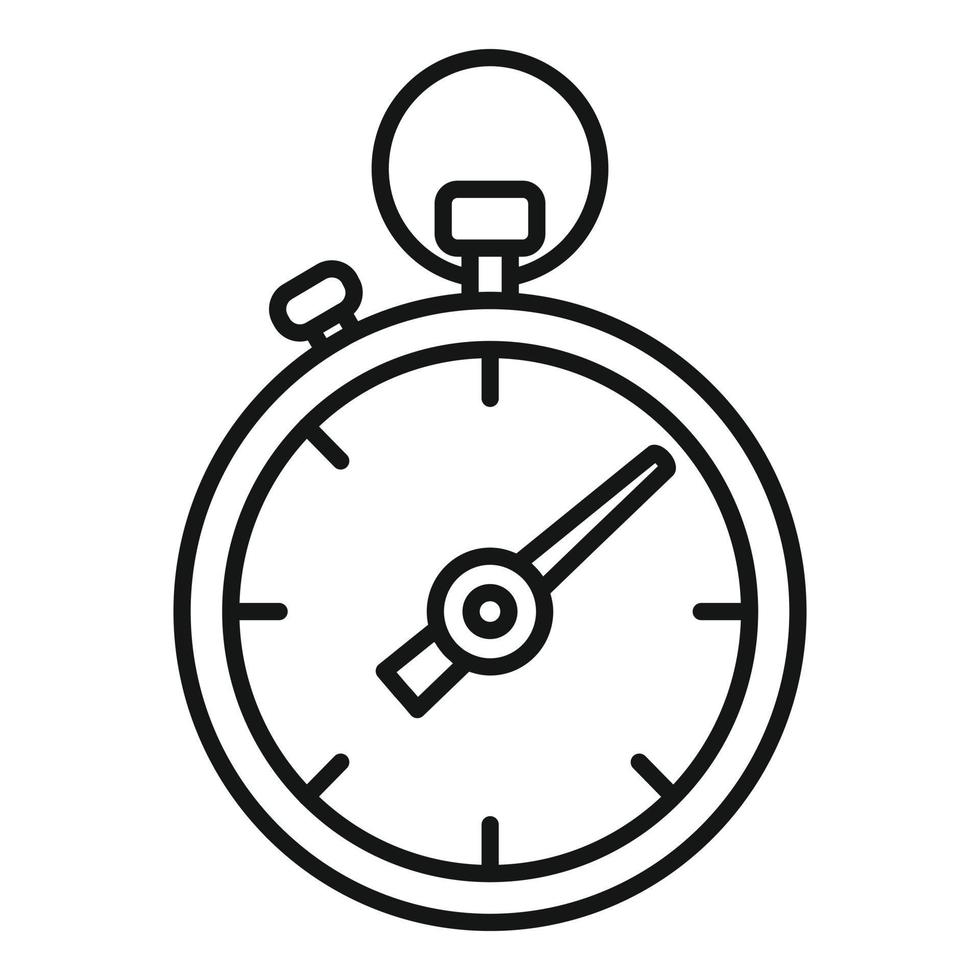 Running stopwatch icon, outline style vector