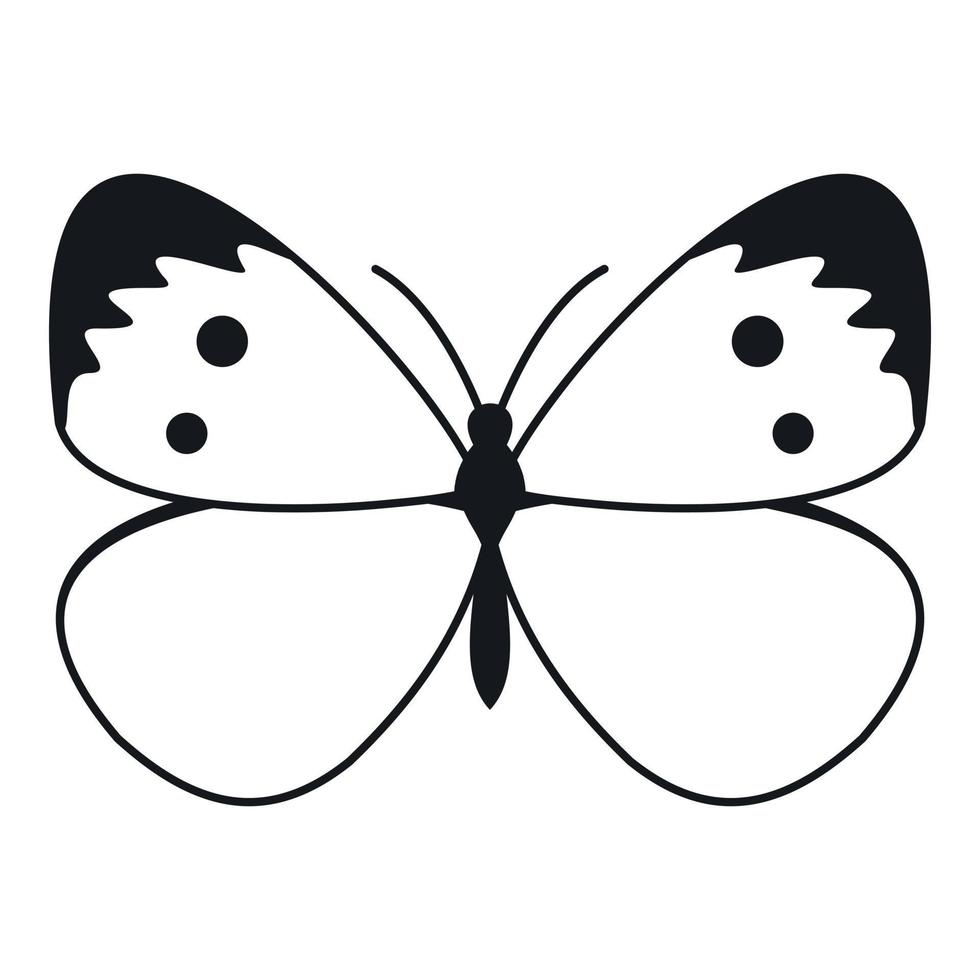 Butterfly with pattern on wings icon, simple style vector