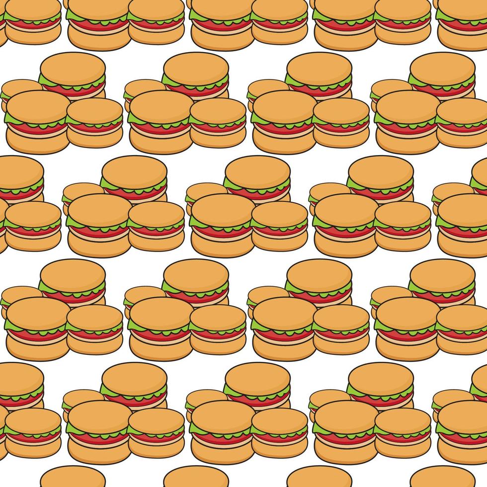 fondo de patrón de hamburguesa de comida más favorita vector