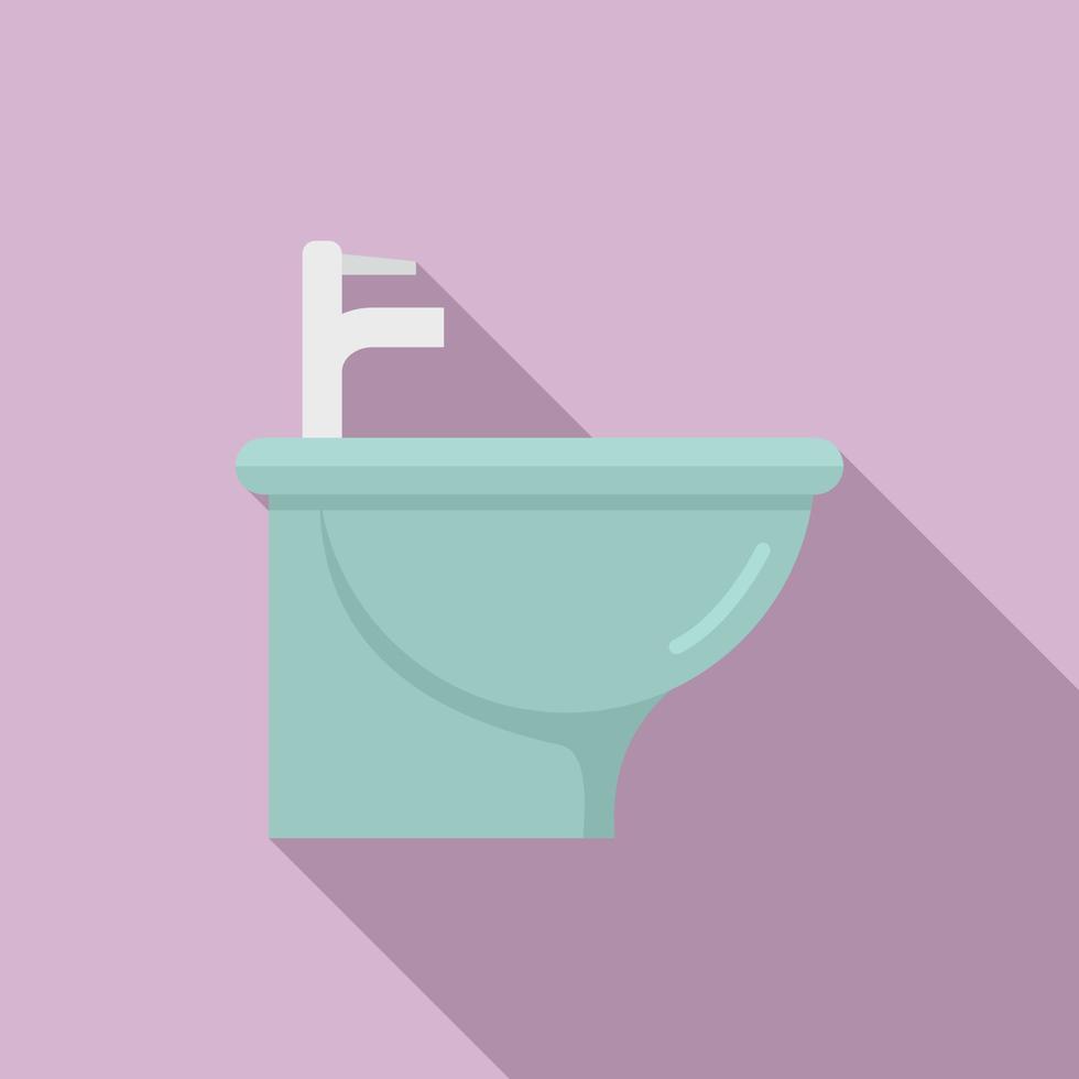 Bowl bidet icon, flat style vector