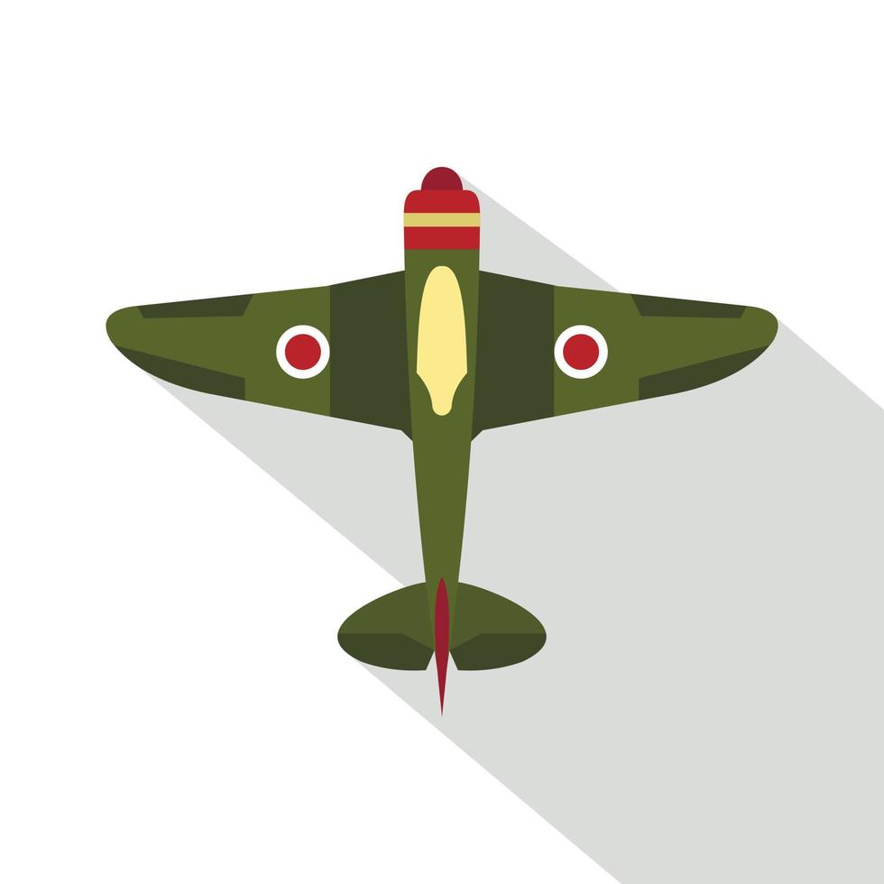 Military plane icon, flat style vector