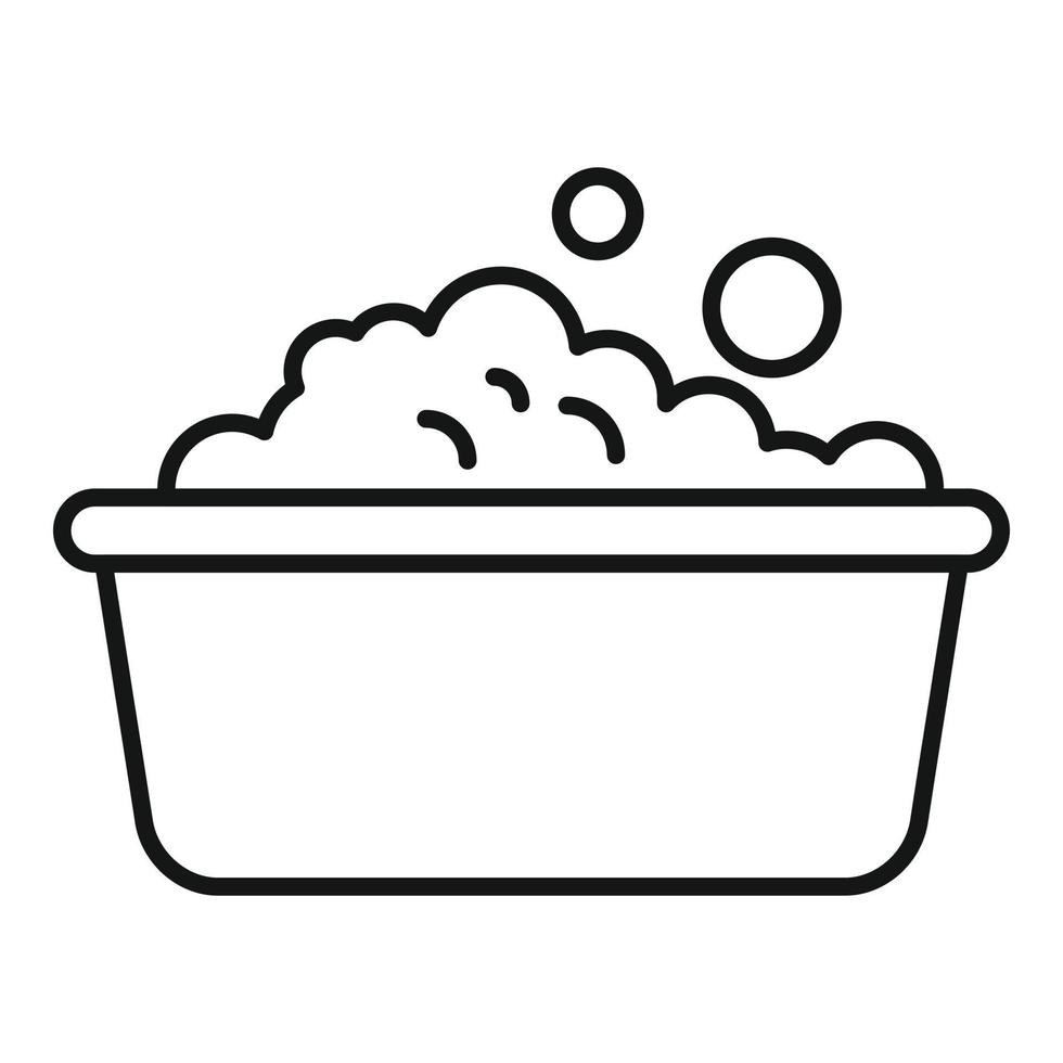 Wash foam basin icon, outline style vector