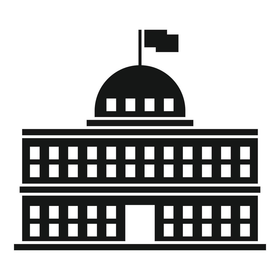 Government house icon, simple style vector