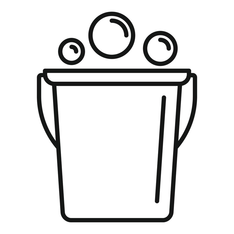 Cleaner bucket icon, outline style vector