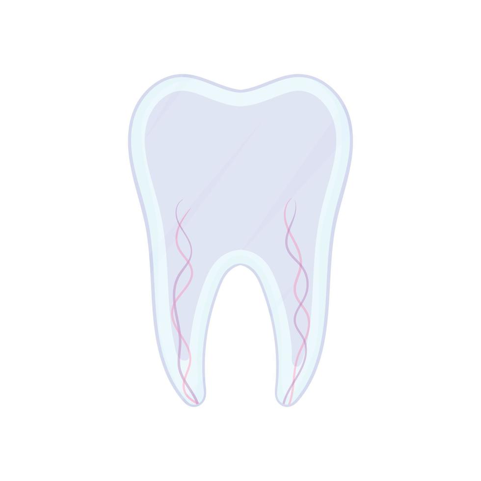 Tooth nerve icon, cartoon style vector