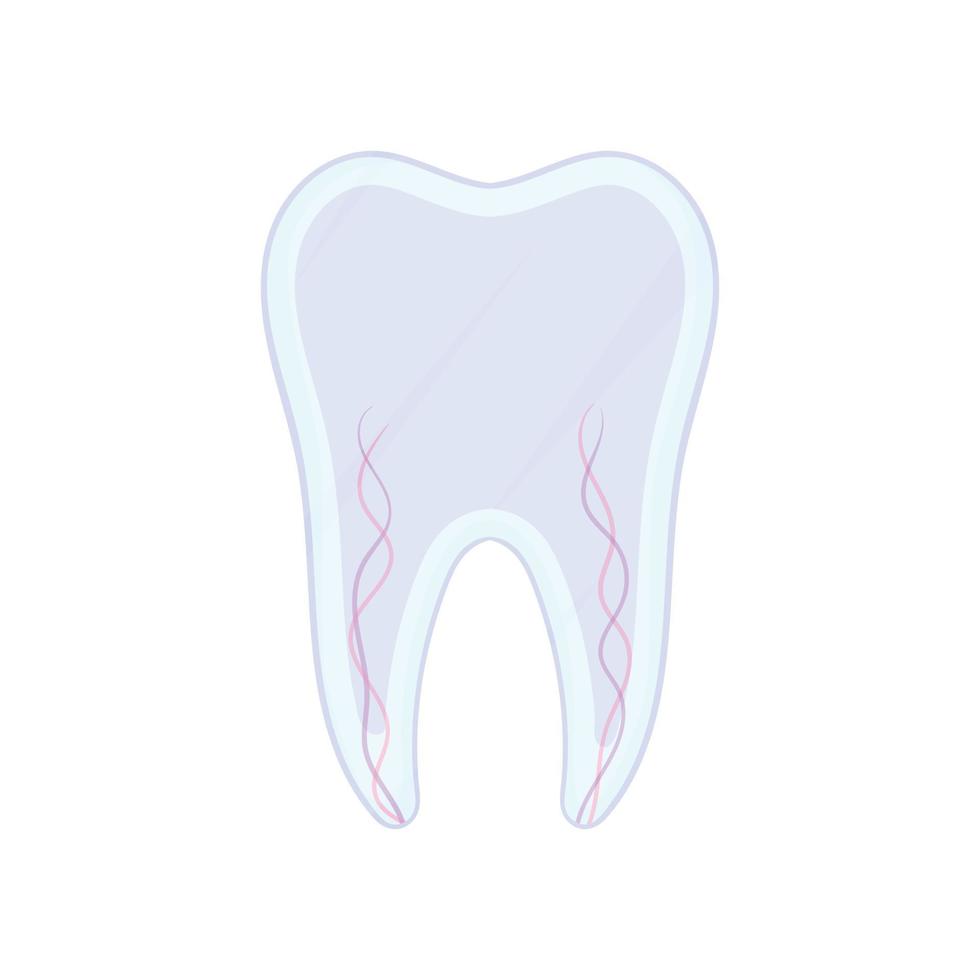 Tooth nerve icon, cartoon style vector