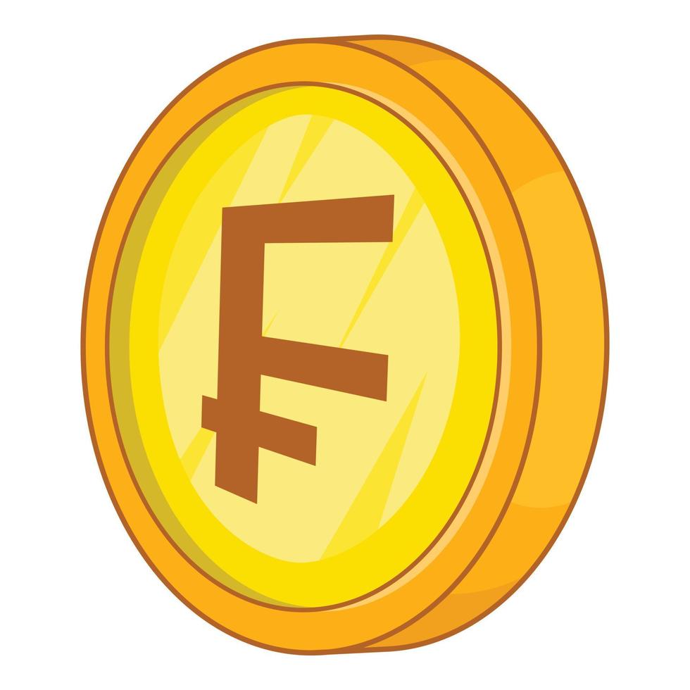 Swiss frank icon, cartoon style vector