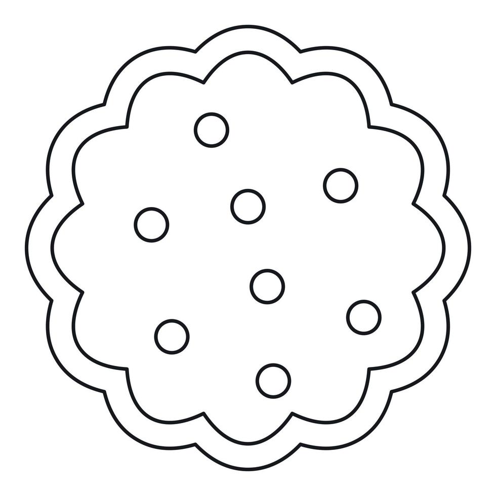 Cookies icon, outline style vector