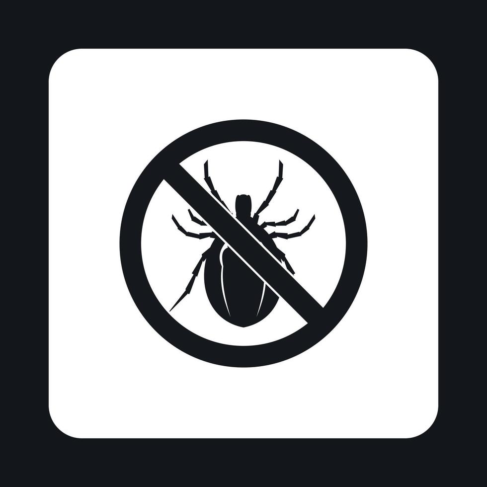 Prohibition sign clamp icon, simple style vector
