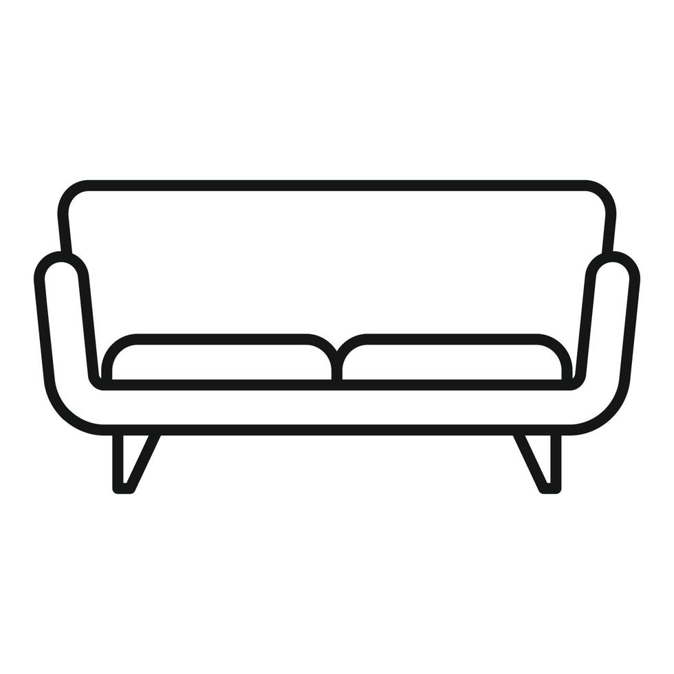 Soft sofa icon, outline style vector