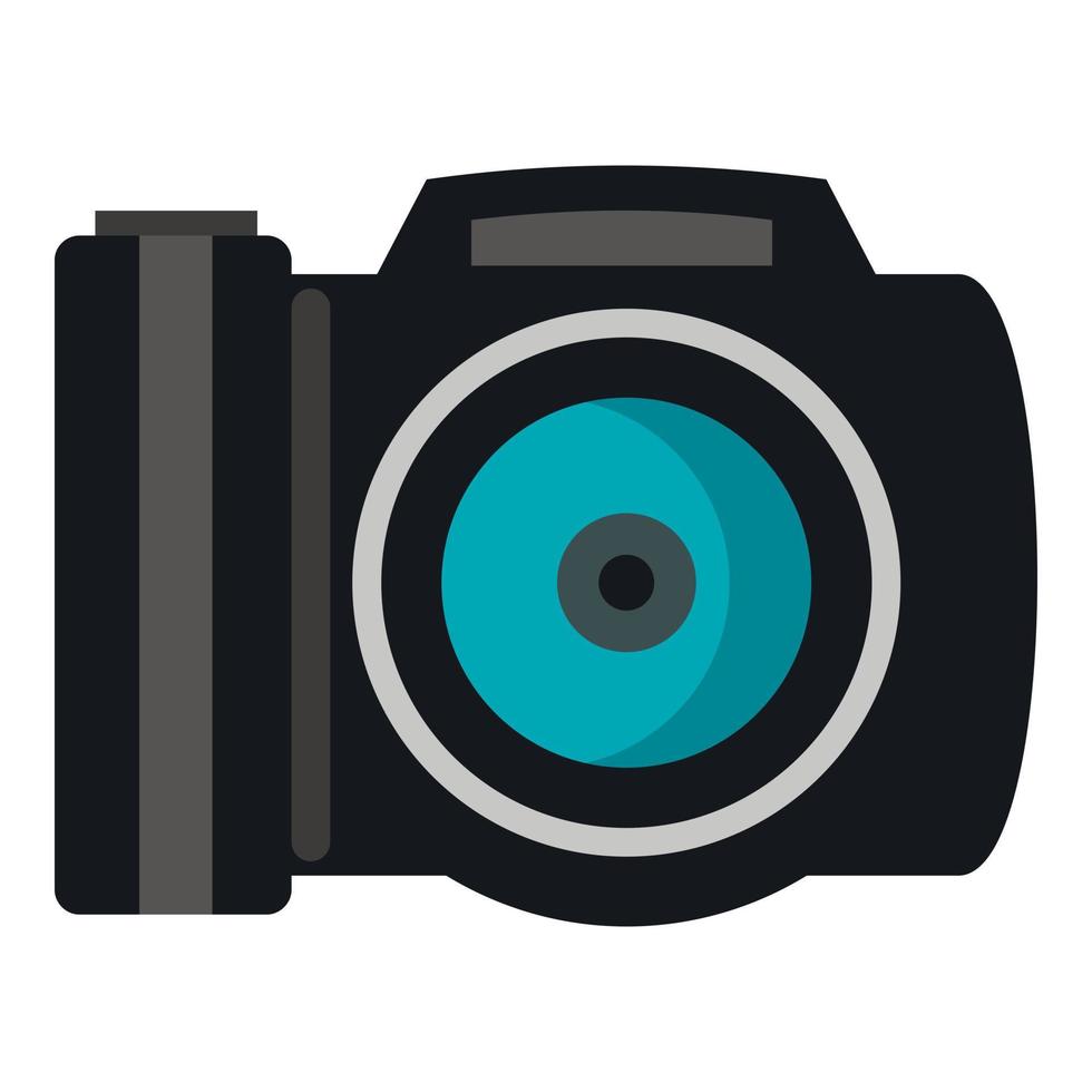 Photocamera icon, flat style vector