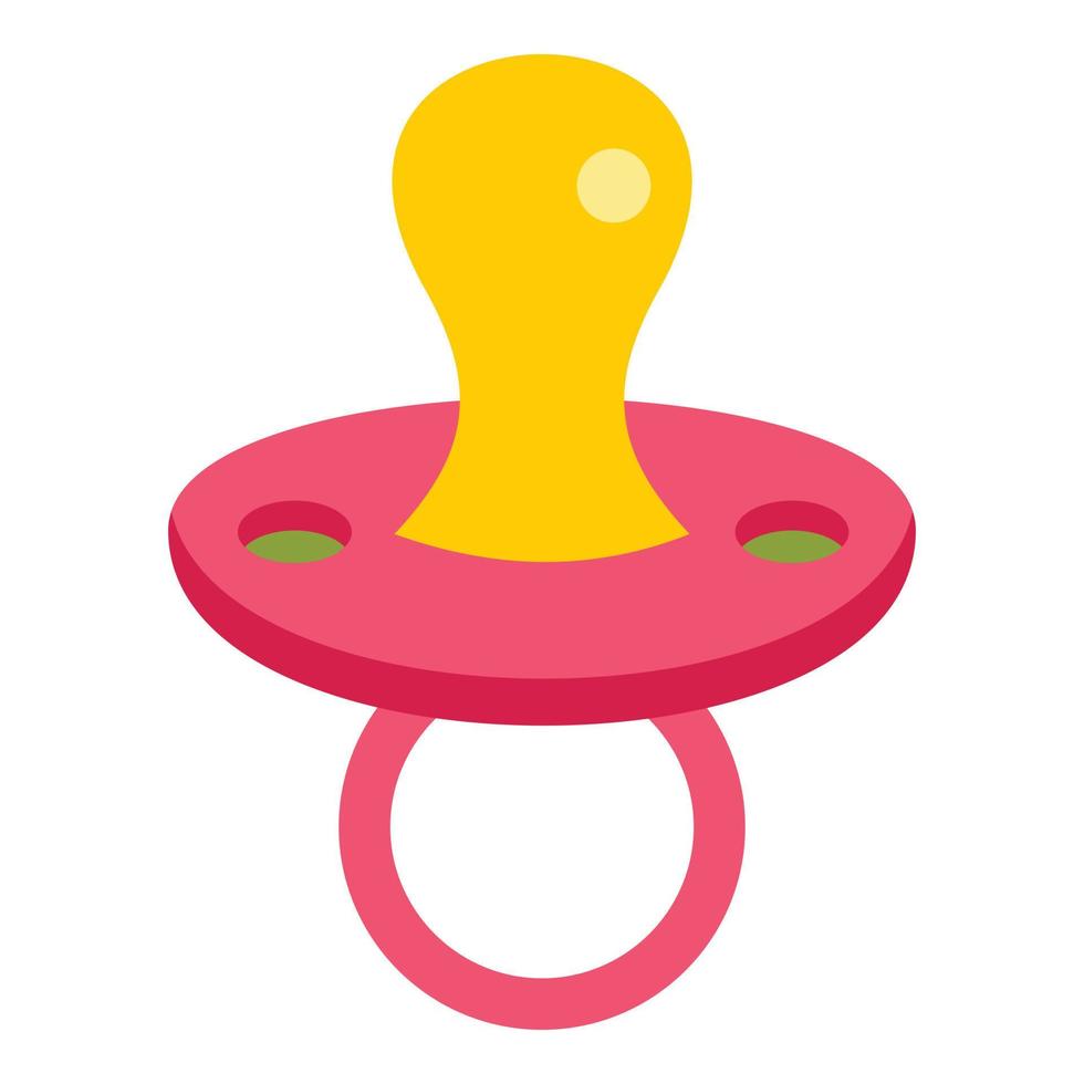 Baby pacifier icon, flat style vector