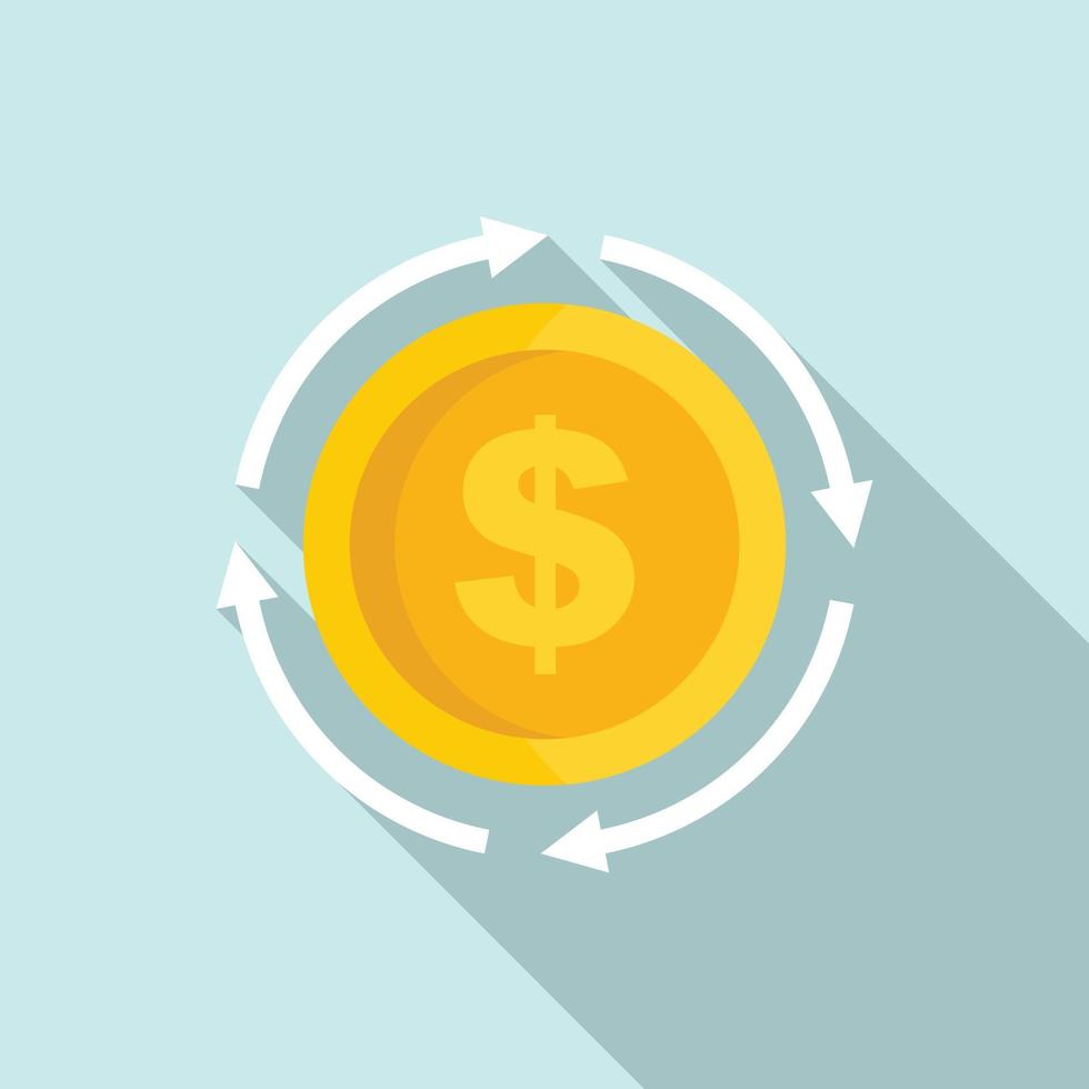 Marketing money circle icon, flat style vector