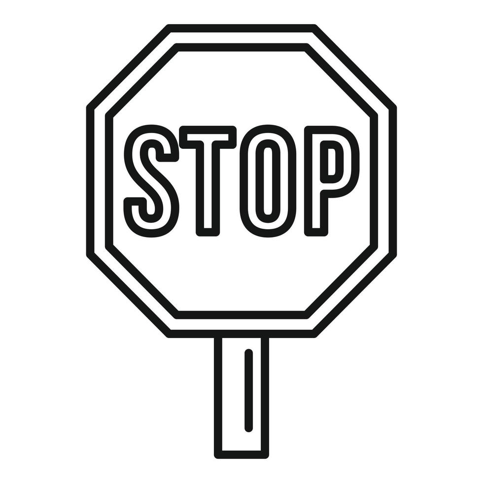 Stop road sign icon, outline style 14682989 Vector Art at Vecteezy